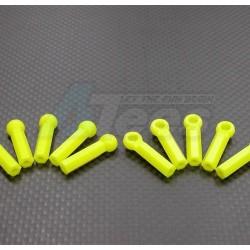 Miscellaneous PLASTIC BALL LINKS(1/2 OF SPHERE) Nylon Extend Long Length 4.3mm 1/2 Sphere Hexagonal Ball Links For 3mm Thread & 2.5mm Thread Hole - 10pcs   Yellow by GPM Racing