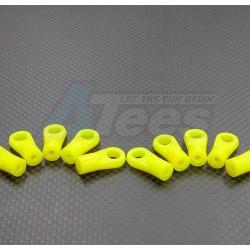 Miscellaneous BALL LINKS Nylon  Long Length 6.8mm Sphere Cylinderical Ball Links For 3mm Thread & 2.5mm Thread Hole - 10pcs Yellow by GPM Racing