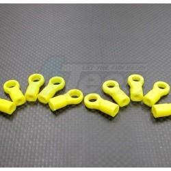 Miscellaneous BALL LINKS Nylon  Long Length 6.8mm Sphere Flat Ball Links For 4mm Thread & 3.5mm Thread Hole - 10pcs Yellow by GPM Racing