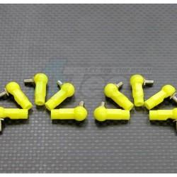 Miscellaneous BALL LINKS WITH BALL SCREWS Nylon Medium Length 4.8mm Cylinderical Ball Links For 3mm Thread & 2.5mm Thread Hole With Ball Screws - 10pcs  (shape D) Yellow by GPM Racing