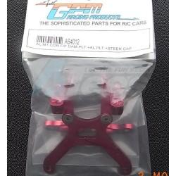 Team Associated RC10B4 Aluminum Mount Connector For Front Shock Tower + Aluminum Plate Steering Cap Red by GPM Racing