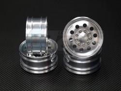 Miscellaneous All Aluminum Front & Rear 1:10 Wheel (10 Holes) - 2prs Set Silver by GPM Racing