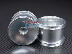 Team Losi Mini-T Aluminum Front Losi Sinkage Dish Surface Rims - 1pr Silver by GPM Racing