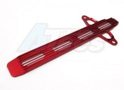 Team Associated RC10B4 Aluminum Battery Holder Down Strap (Heat Fanning Design) Red by GPM Racing