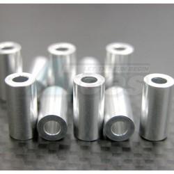 Miscellaneous All Aluminum Cylinderical Collars (id: 3mm, Od: 6mm, Tk: 12mm)-10pcs Silver by GPM Racing
