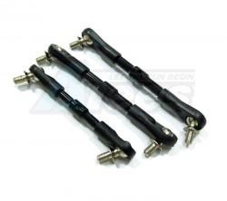 Tamiya DF-02 Aluminum Completed Tie Rod With 5.8mm Balls - 3pcs Set Black by GPM Racing