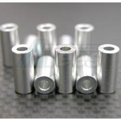 Miscellaneous All Aluminum Cylinderical Collars (id: 3mm, Od: 6mm, Tk: 13mm)-10pcs Silver by GPM Racing