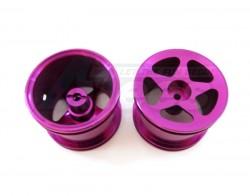 Team Losi Mini-Baja Aluminum Rear Losi Sinkage Surface Rims (star) - 1pr Purple by GPM Racing