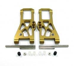 Team Associated TC4 Aluminum Front Arm With Steel Pins & Delrin Collars & Screws - 1pr Set Golden Black by GPM Racing