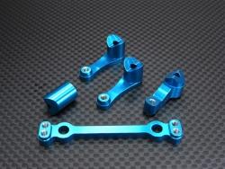 Team Associated RC10B44 Aluminum Steering Assembly - 1 Set Blue by GPM Racing