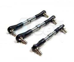 Tamiya DF-02 Aluminum Completed Tie Rod With 5.8mm Balls - 3pcs Set Gun Metal by GPM Racing