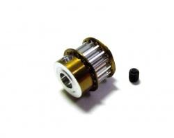 Mugen Seiki MRX-3 Aluminum - 7075 Middle Belt Rear Pulley( 18t ) Golden Black by GPM Racing