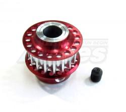 Mugen Seiki MRX-3 Aluminum - 7075 Middle Belt Rear Pulley( 18t ) Red by GPM Racing