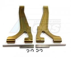 Team Losi Aftershock Aluminum Front/rear Upper Arm With Pins & Delrin Collars & E - Clips 1 Pair Set Golden Black by GPM Racing