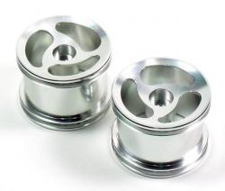 Team Associated RC18T Aluminum Front or Rear Standard Sinkage Swirl Surface Rims (3 Poles) - 1 Pair Silver by GPM Racing