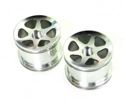 Team Associated RC18T Aluminum Rear Standard Sinkage Surface Rims (6 Poles) -1 Pair Silver by GPM Racing