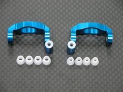 Team Associated TC4 Aluminum Front C-hub Without  Bearing (0 Degree) With Delrin Collars - 1 Pair Set Blue by GPM Racing