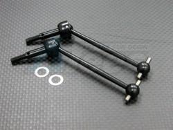 Tamiya DF-02 Steel Universal Swing Shaft (64mm Cvd Design) With Washers - 1 Pair Set Black by GPM Racing