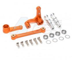 HPI RS4 3 Aluminum Steering Assembly With Screws & Washers & Delrin Collars & Steering Posts - 3pcs Set Orange by GPM Racing