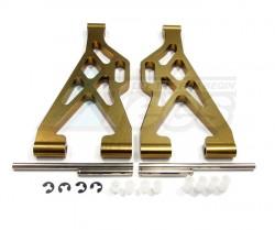 Team Losi Aftershock Aluminum Front/rear Lower Arm With Pins & Delrin Collars & E-clips - 1pr Set Golden Black by GPM Racing