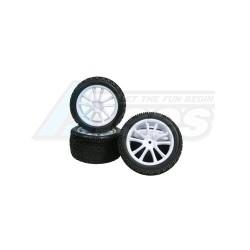 Tamiya DF-03 5 Spoke Tyre and Rim Set For DF-03 - White (4pcs) White by 3Racing