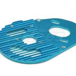 Team Associated RC10B4 Aluminum Motor Plate (Heat Fanning Design) 3mm Thick Blue by GPM Racing