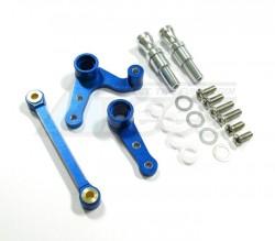 HPI RS4 3 Aluminum Bearing Steering Assembly - Exclude Bearing With Collars& Shims& Screws-1 Set Blue by GPM Racing
