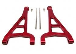 Traxxas E-Revo Aluminum Front Upper Arms (Sandwich Design With Screws + Pins + Delrin Collars) 1 Pair Set Red by GPM Racing