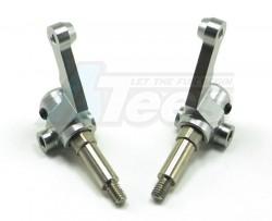 Team Associated RC10B4 Aluminum Front Knuckle Arm + Titanium Wheel Shaft 1 Pair Silver by GPM Racing
