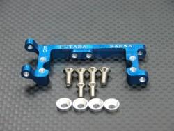 Kyosho Mini Inferno Aluminum Servo Mount With Screws & Shims (for Kopropo, Futaba, Sanwa) - 1 Piece Set Blue by GPM Racing