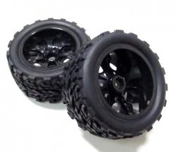 Miscellaneous All 1/10 Mounted Buggy Wheel & Tire Pattern B (2) Black by Boom Racing