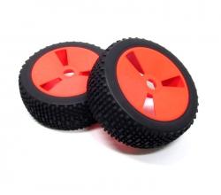 Miscellaneous All 1/8 Buggy Wheel & Tire With Molded Inserts Pattern 2 (2) Red by Boom Racing