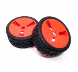 Miscellaneous All 1/8 Buggy Wheel & Tire With Molded Inserts Pattern 3 (2) Red by Boom Racing