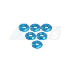 Miscellaneous All Shock Tower Shim M8 x 2mm (6pcs) - Light Blue by 3Racing