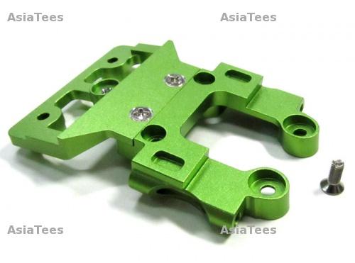 Tamiya DF03RA Aluminum Front Gear Box Lower Mount With Screws - 1pc Set (DF03RA Subaru Impreza) Green by GPM Racing