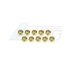 Miscellaneous All 3mm Aluminum Lock Nuts (10 Pcs) - Gold by 3Racing
