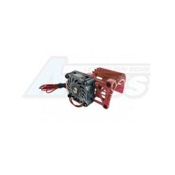 Miscellaneous All Extended Motor Heat Sink W/ Fan Ver.2 For 540 Motor (Fan-shaped) - Red by 3Racing