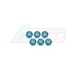 Miscellaneous All 2mm Aluminum Lock Nuts (6 Pcs) - Light Blue by 3Racing