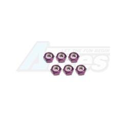 Miscellaneous All 2mm Aluminum Lock Nuts (6 Pcs) - Purple by 3Racing