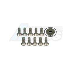 Miscellaneous All M2 x 6 Titanium Flat Head Hex Socket - Machine (10 Pcs) by 3Racing