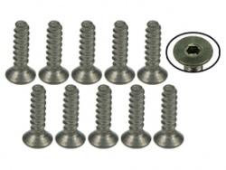 Miscellaneous All M2 x 8 Titanium Flat Head Hex Socket - Self Tapping (10 Pcs) by 3Racing