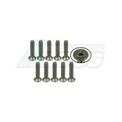 Miscellaneous All M2 x 10 Titanium Flat Head Hex Socket - Machine (10 Pcs) by 3Racing