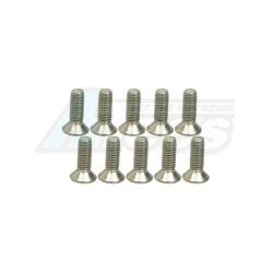 Miscellaneous All M2.6 x 8 Titanium Flat Head Hex Socket - Machine (10 Pcs) by 3Racing