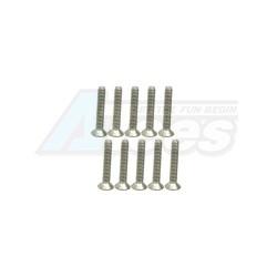 Miscellaneous All M2.6 x 12 Titanium Flat Head Hex Socket - Machine (10 Pcs) by 3Racing