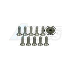 Miscellaneous All M3 x 10 Titanium Flat Head Hex Socket - Machine (10 Pcs) by 3Racing
