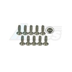Miscellaneous All M3 x 10 Titanium Flat Head Hex Socket - Self Tapping (10 Pcs) by 3Racing
