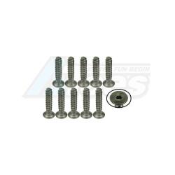 Miscellaneous All M3 x 15 Titanium Flat Head Hex Socket - Self Tapping (10 Pcs) by 3Racing