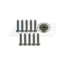 Miscellaneous All M3 x 18 Titanium Flat Head Hex Socket - Self Tapping (10 Pcs) by 3Racing