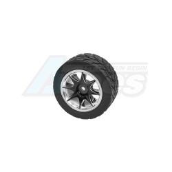Miscellaneous All 1/10 8 Spoke Wheel & Tire Set For Tamiya M-Chassis Series (4 Pieces) Black by 3Racing