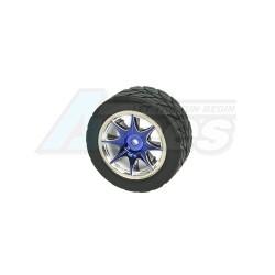 Miscellaneous All 1/10 8 Spoke Wheel & Tyre Set For Tamiya M-Chassis Series (4 Pieces) Blue by 3Racing